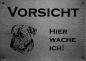 Preview: Edelstahl Warnschild Old English Bulldog VORSICHT Hier wache ich!